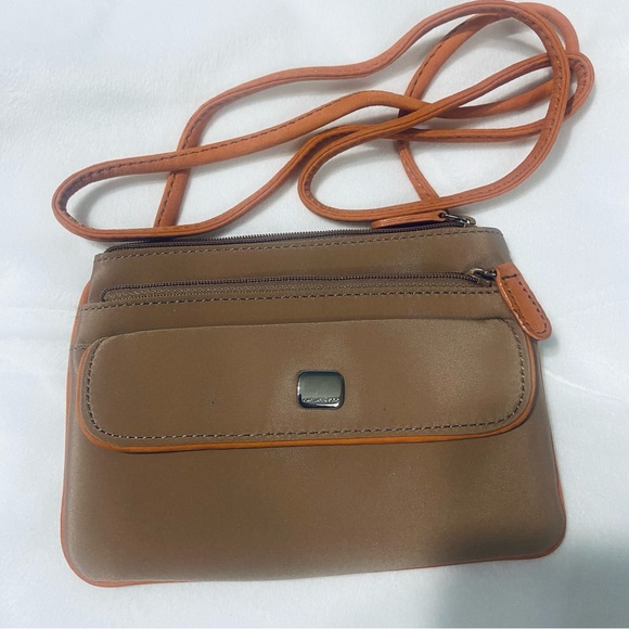 Jones New York Handbags - Jones New York Brown and Orange mini micro Crossbody Bag